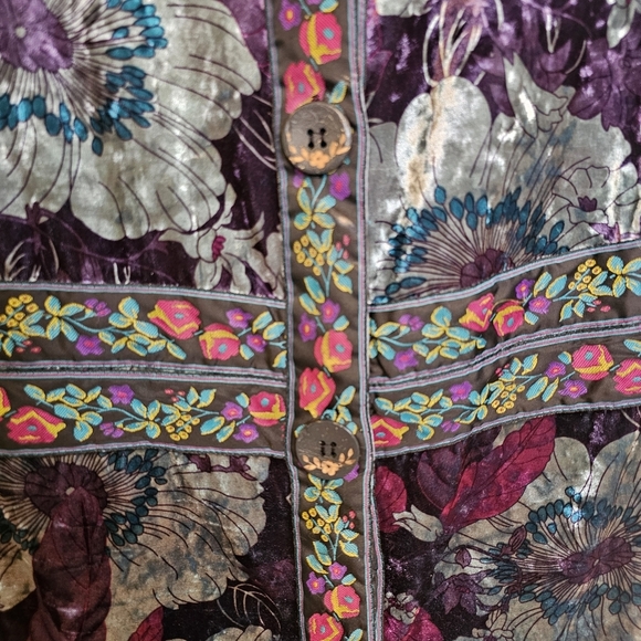 Vintage Y2K Tracy Porter Floral Velvet Button Down Blazor Embroidered Jacket - Picture 8 of 10
